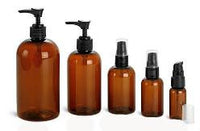 Bouteille plastique ambré avec pompe - OLEANATURE